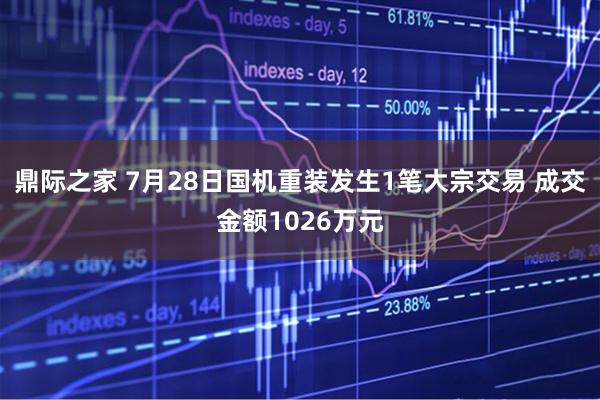 鼎际之家 7月28日国机重装发生1笔大宗交易 成交金额1026万元